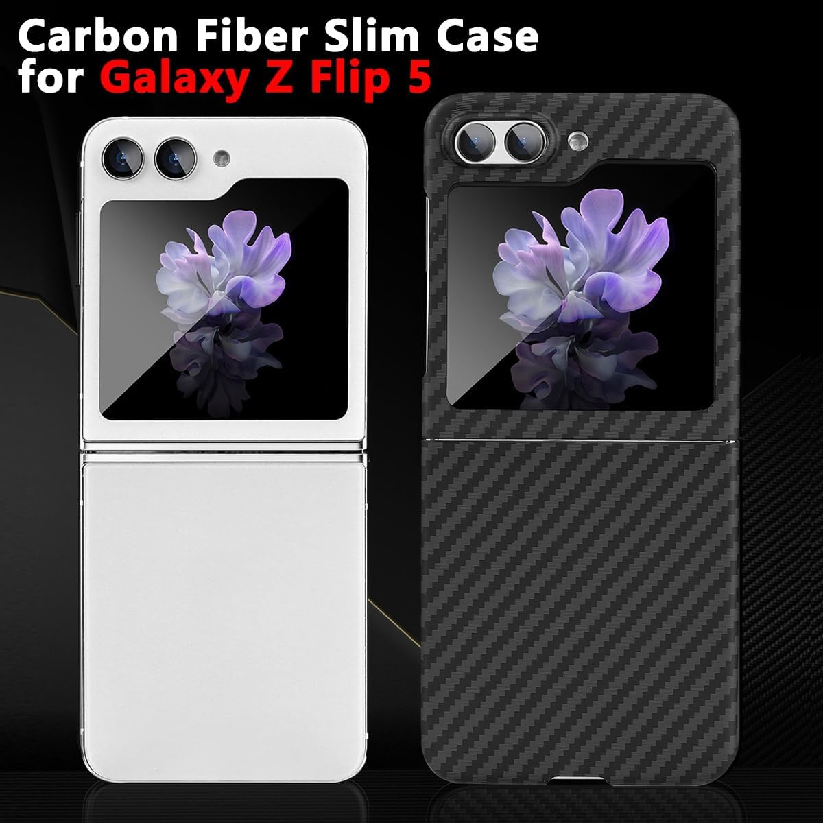 Piblue Samsung Z Flip 5 Carbon Case | Black Piblue Samsung Z Flip 5 Carbon Case | Black